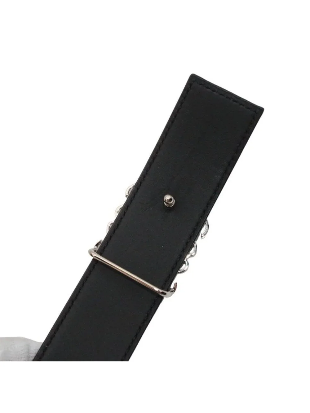 Loewe Belt Leather Brown Silver 35/34